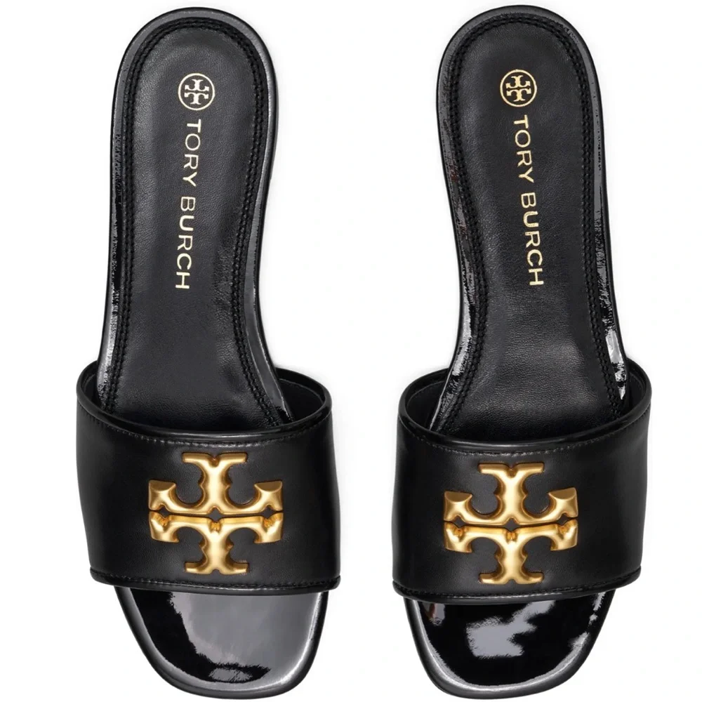 NEW TORY BURCH Eleanor Slide Sandal Perfect Black Size 9 US